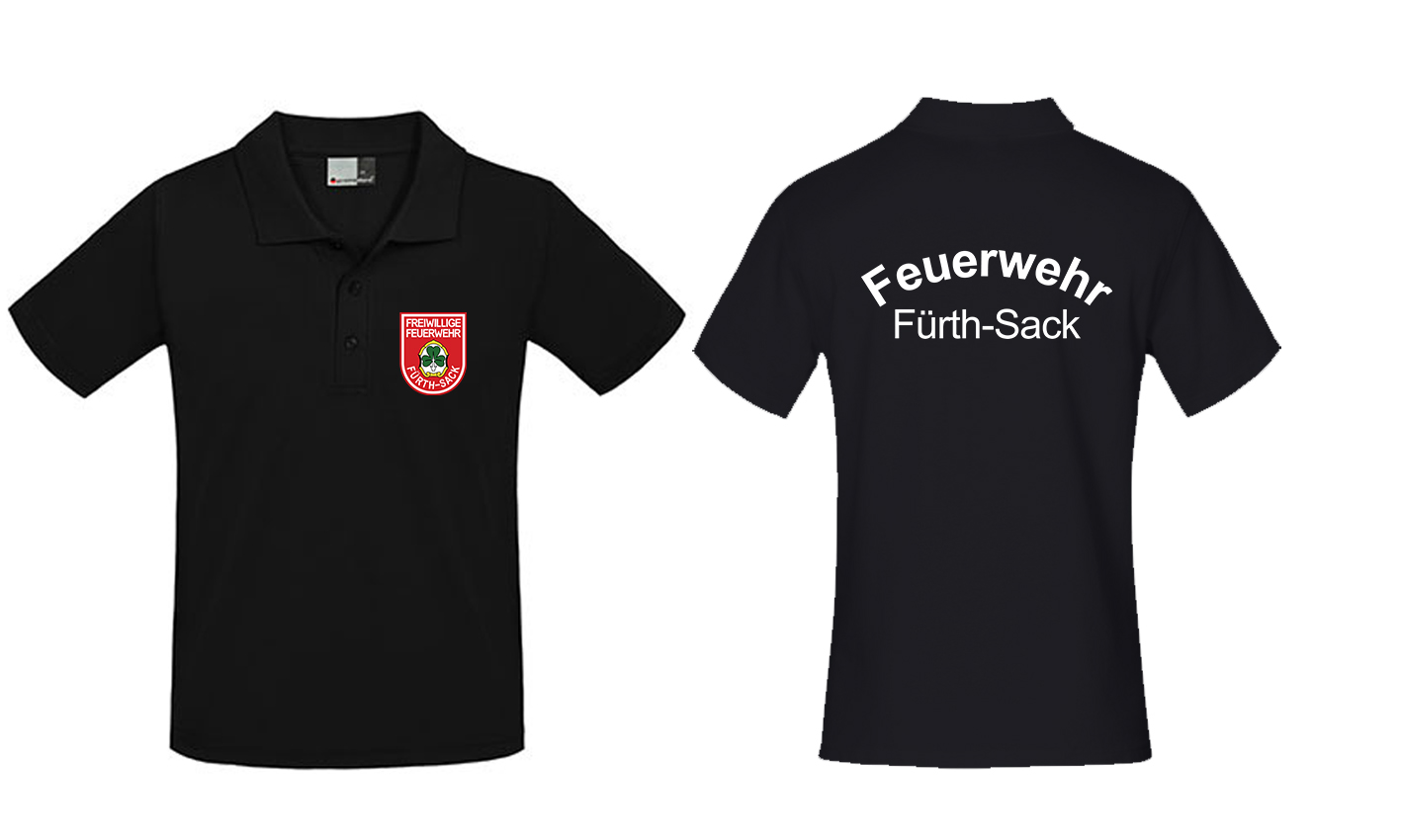 Poloshirt Feuerwehr Fürth Sack Schwarz